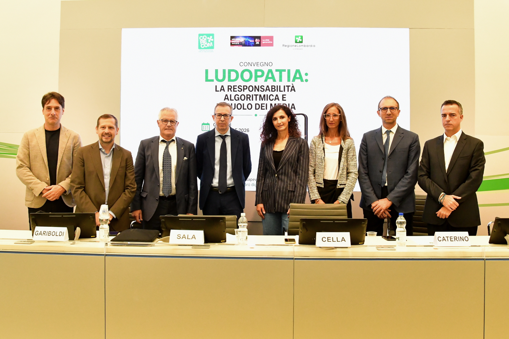 Relatori del convegno Ludopatia digitale, la responsabilità algoritmica e il ruolo dei Media